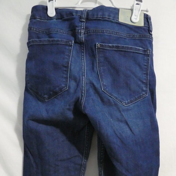 & DENIM By H&M Skinny Regular Waist Blue Distressed Denim, size 27 BNWOT - Picture 11 of 15